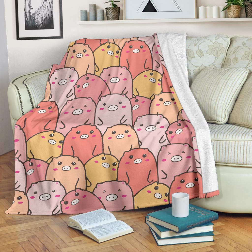 Pattern Pig Print Blanket-grizzshop