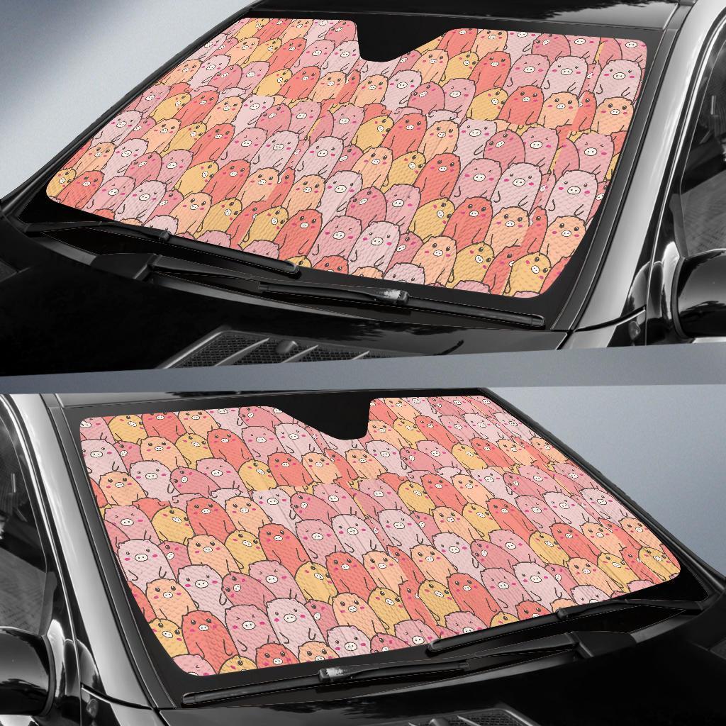 Pattern Pig Print Car Sun Shade-grizzshop