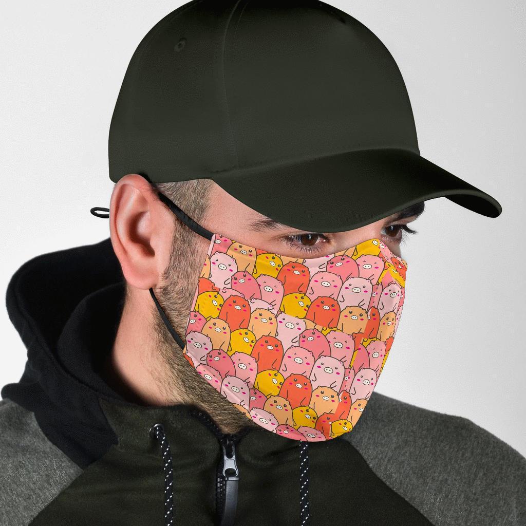 Pattern Pig Print Face Mask-grizzshop