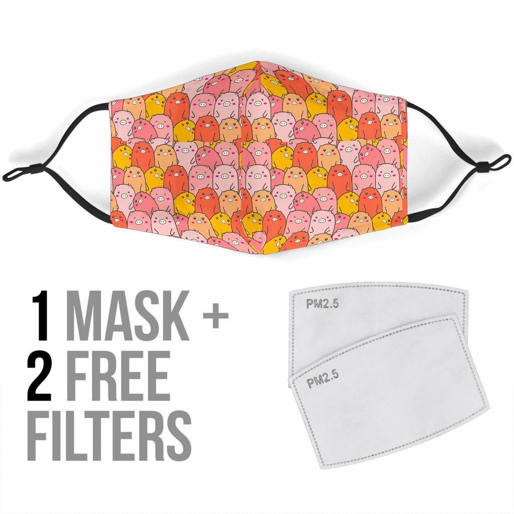 Pattern Pig Print Face Mask-grizzshop