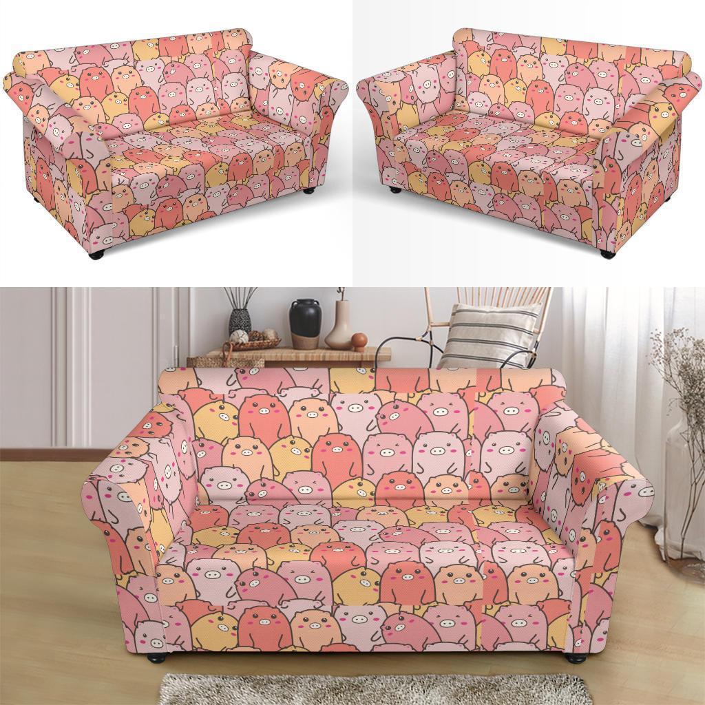 Pattern Pig Print Loveseat Cover-grizzshop