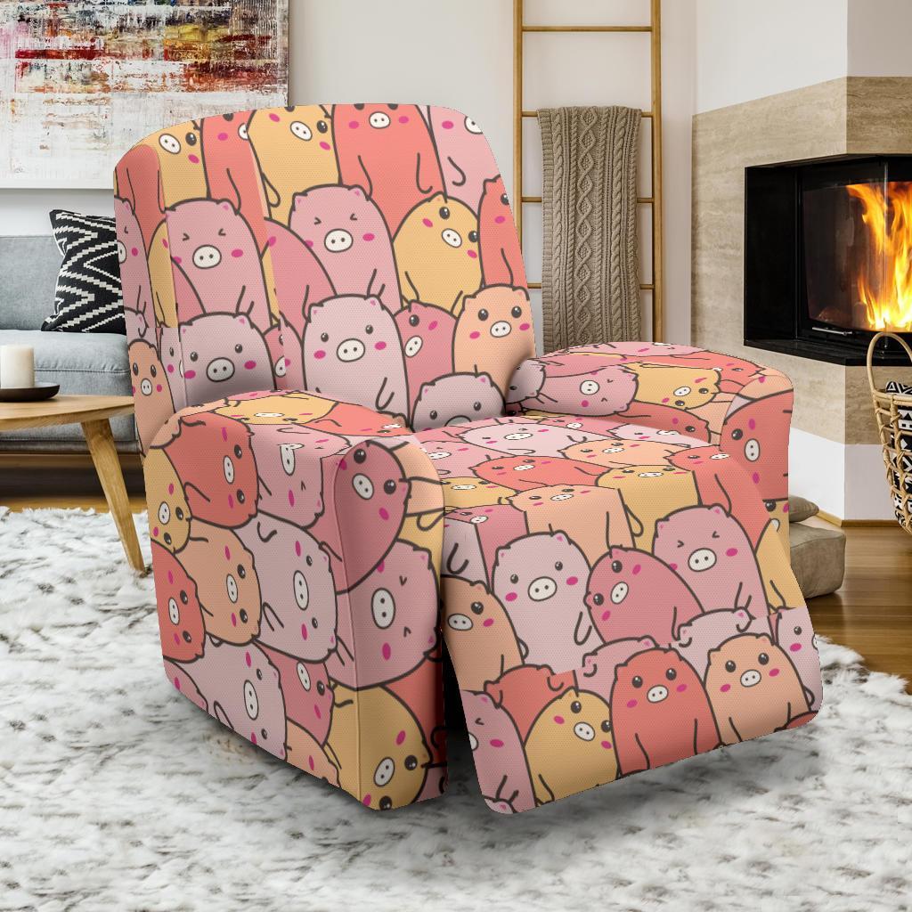 Pattern Pig Print Recliner Cover-grizzshop