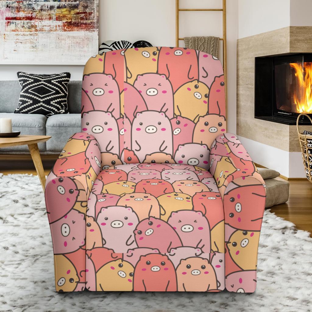 Pattern Pig Print Recliner Cover-grizzshop