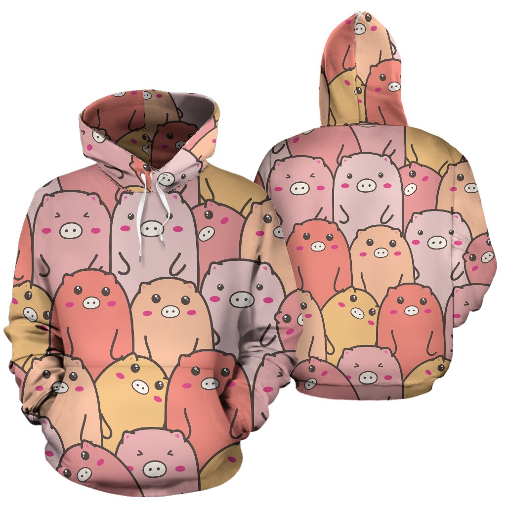 Pattern Pig Print Women Men Pullover Hoodie-grizzshop