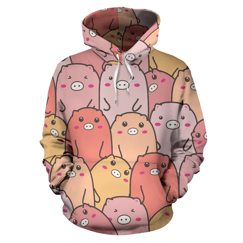 Pattern Pig Print Women Men Pullover Hoodie-grizzshop