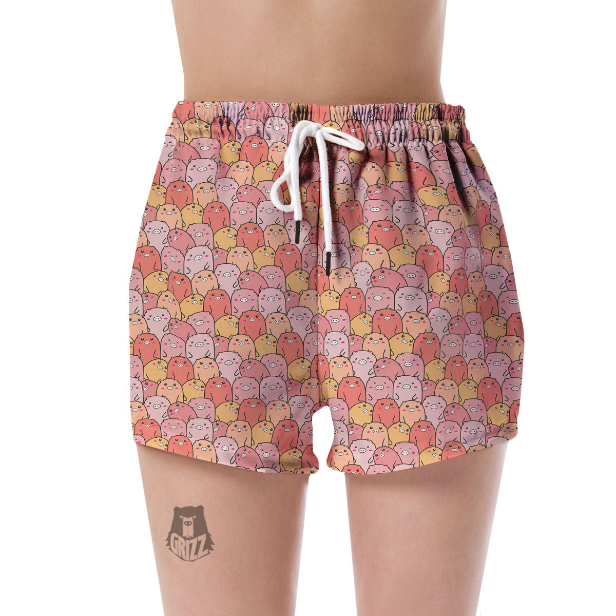Pattern Pig Print Women's Shorts-grizzshop