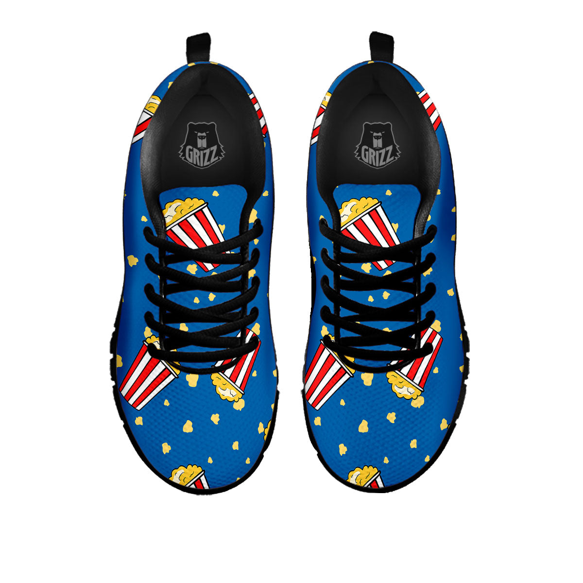 Pattern Popcorn Print Black Sneaker-grizzshop