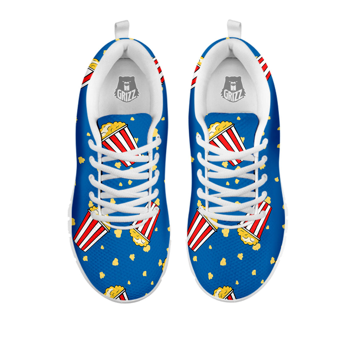 Pattern Popcorn Print White Sneaker-grizzshop