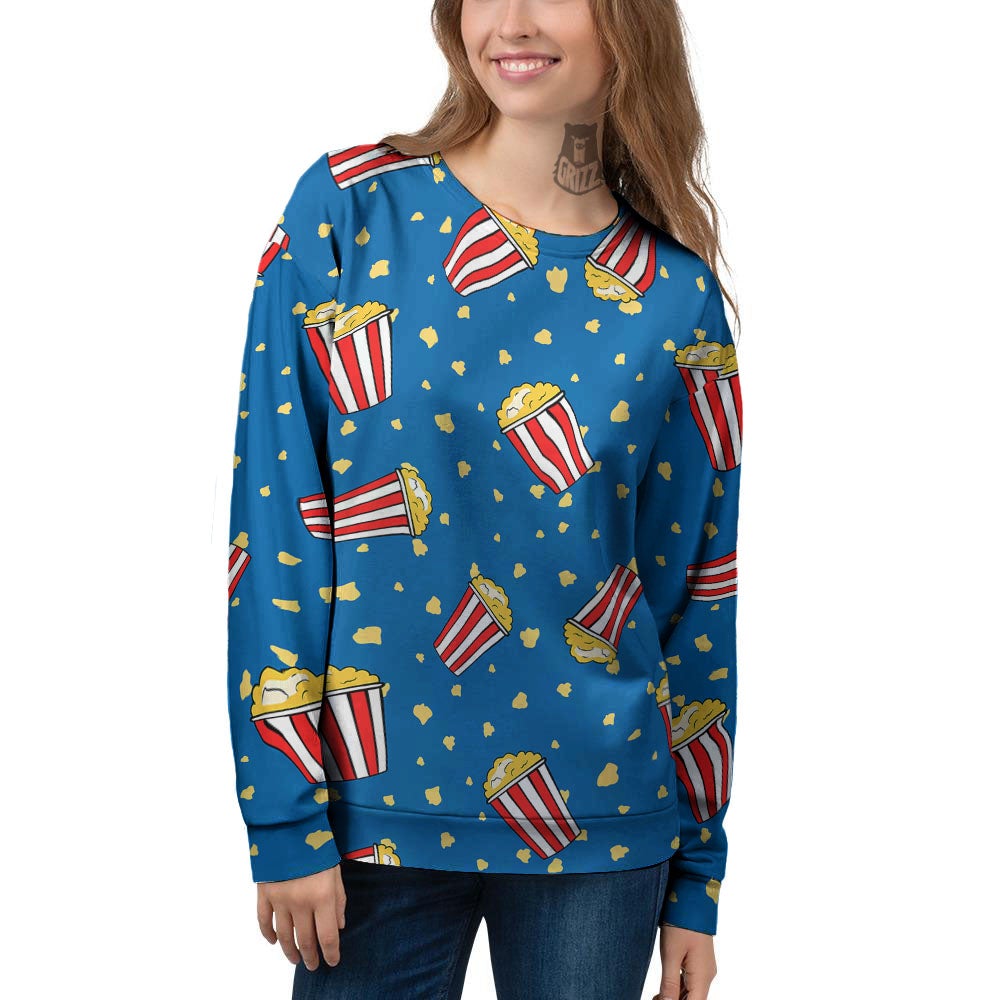 Pattern Popcorn Print Women's Sweatshirt-grizzshop