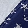 Pattern Print Anchor Nautical Blanket-grizzshop