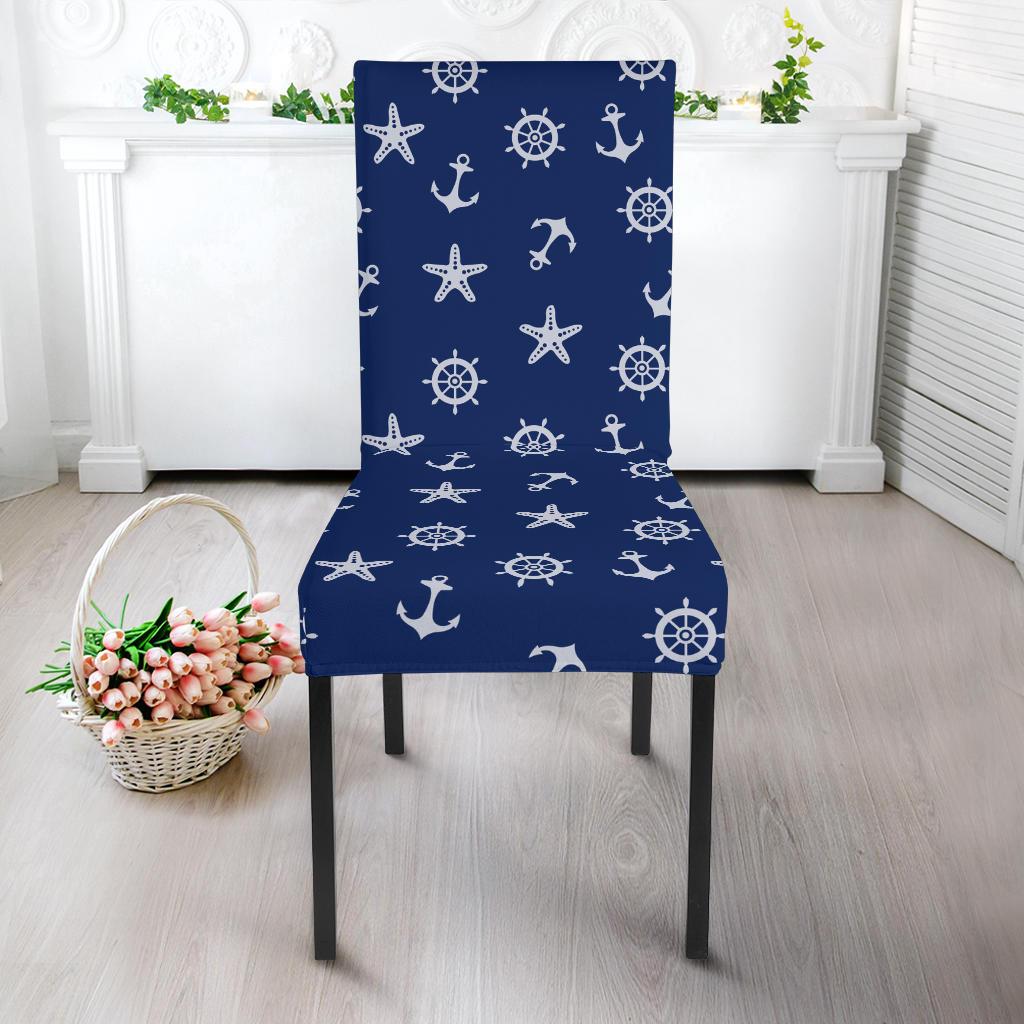 Pattern Print Anchor Nautical Chair Cover-grizzshop