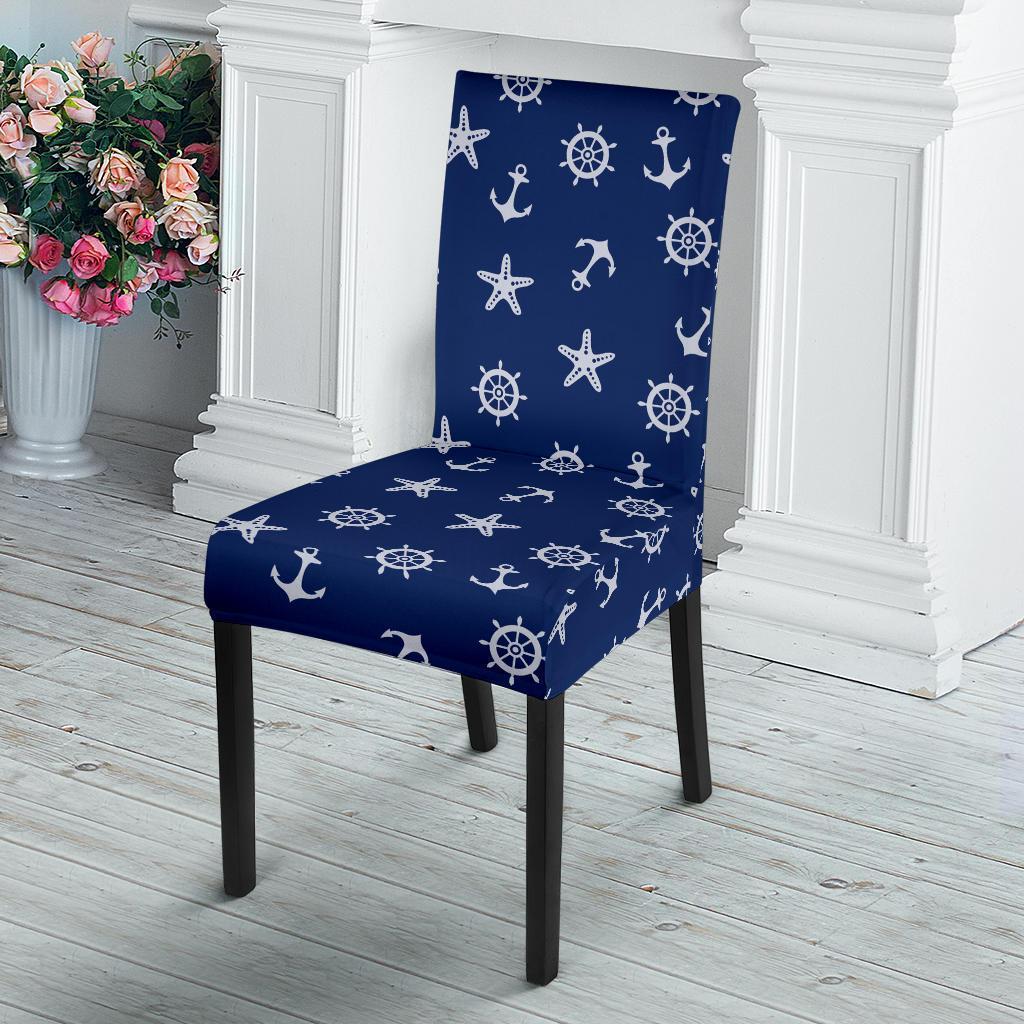 Pattern Print Anchor Nautical Chair Cover-grizzshop