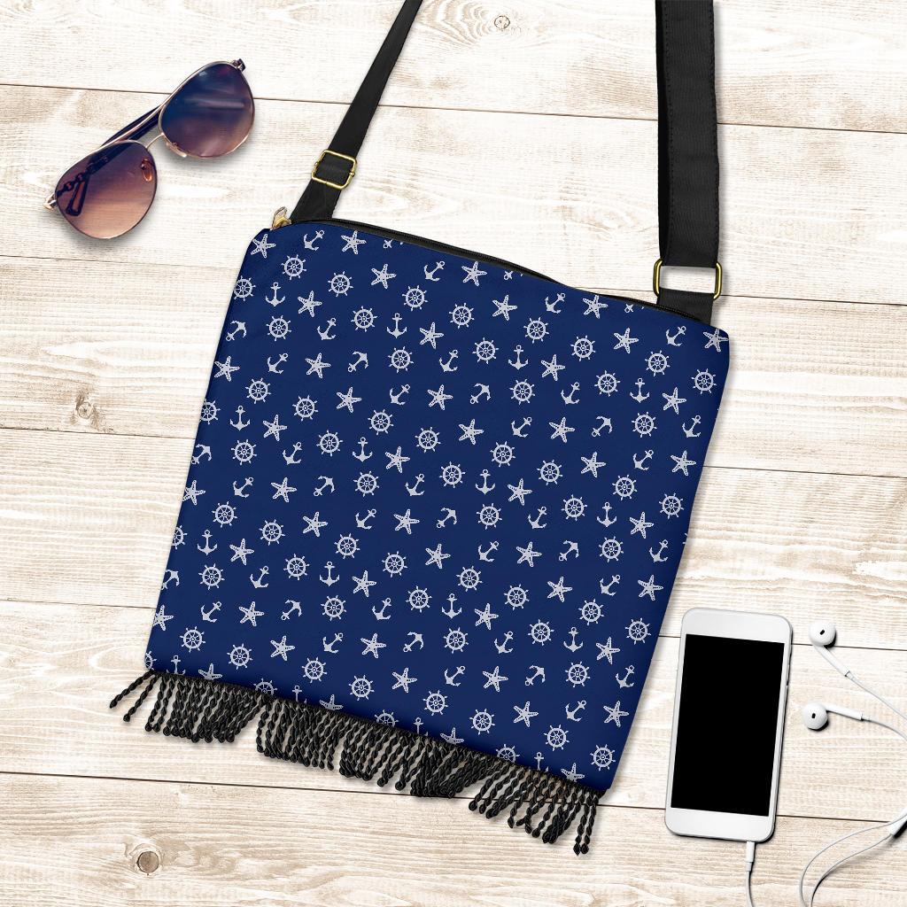 Pattern Print Anchor Nautical Crossbody Bags-grizzshop