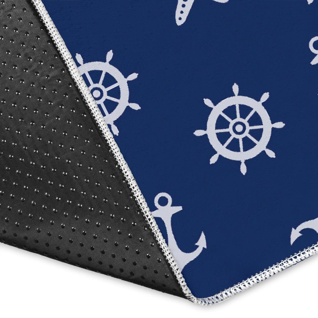 Pattern Print Anchor Nautical Floor Mat-grizzshop