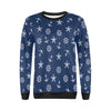 Pattern Print Anchor Nautical Women Crewneck Sweatshirt-grizzshop