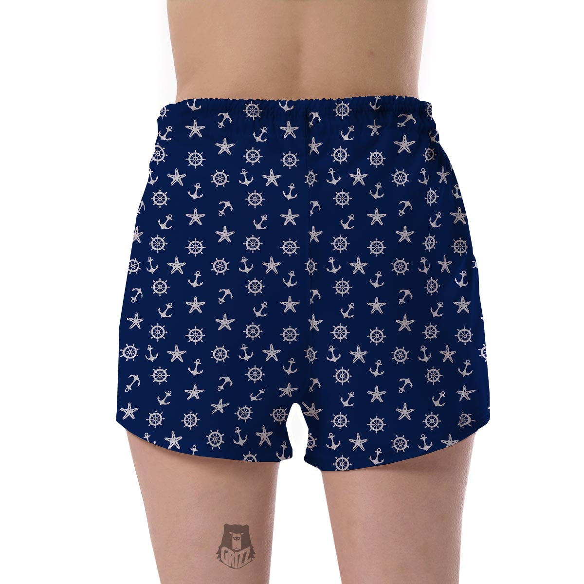 Pattern Print Anchor Nautical Women's Shorts-grizzshop