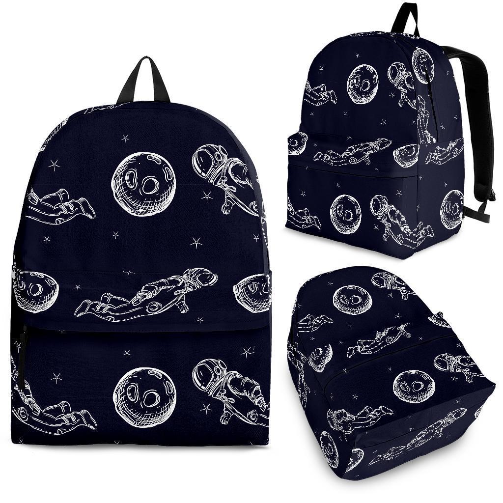 Pattern Print Astronaut Backpack-grizzshop