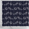 Pattern Print Astronaut Bathroom Shower Curtain-grizzshop