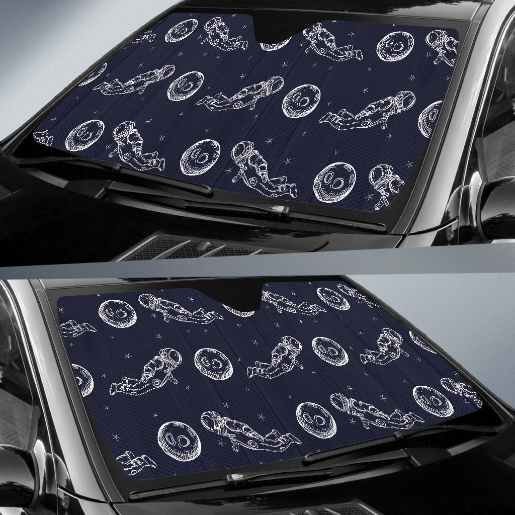 Pattern Print Astronaut Car Sun Shade-grizzshop