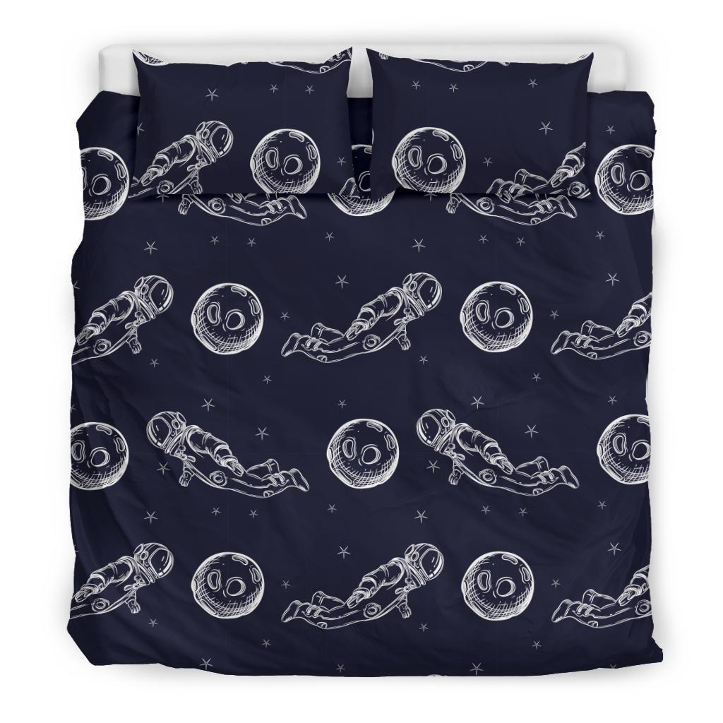 Pattern Print Astronaut Duvet Cover Bedding Set-grizzshop