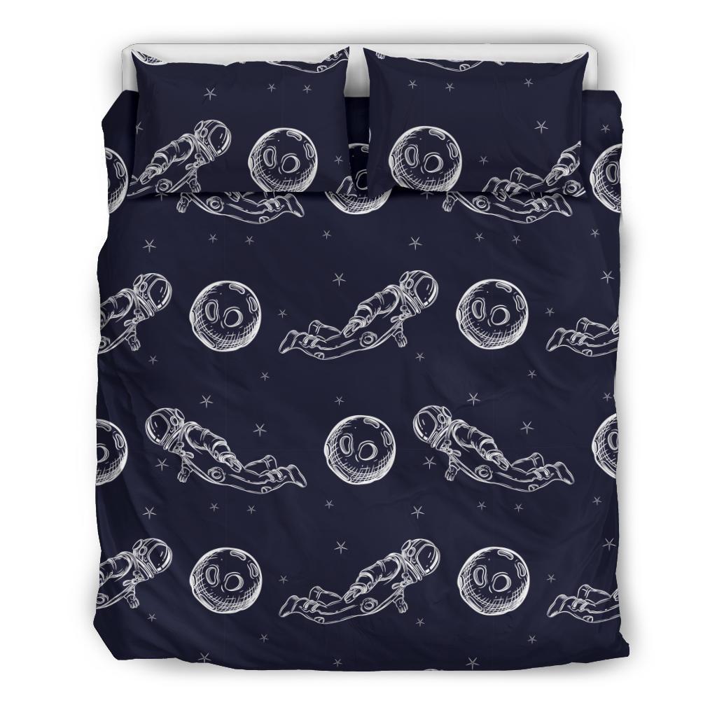 Pattern Print Astronaut Duvet Cover Bedding Set-grizzshop