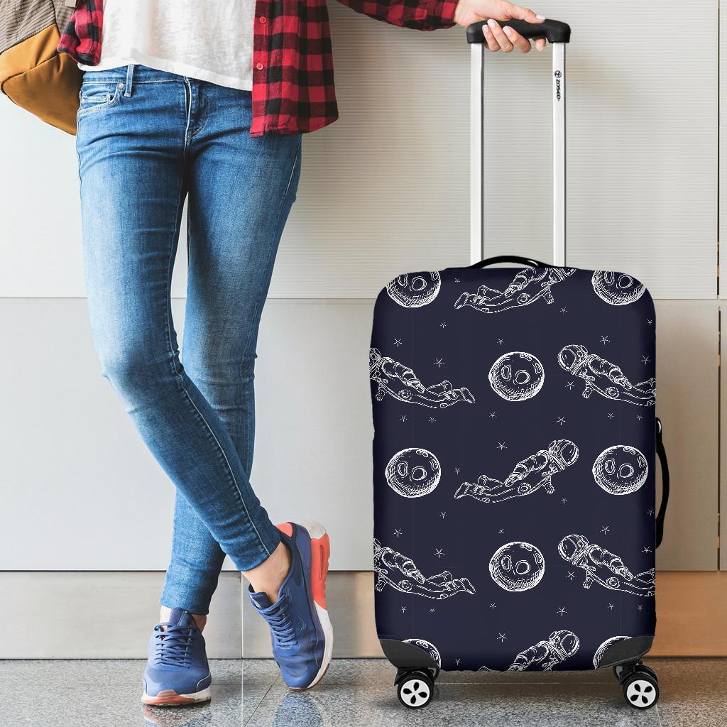 Pattern Print Astronaut Luggage Cover Protector-grizzshop