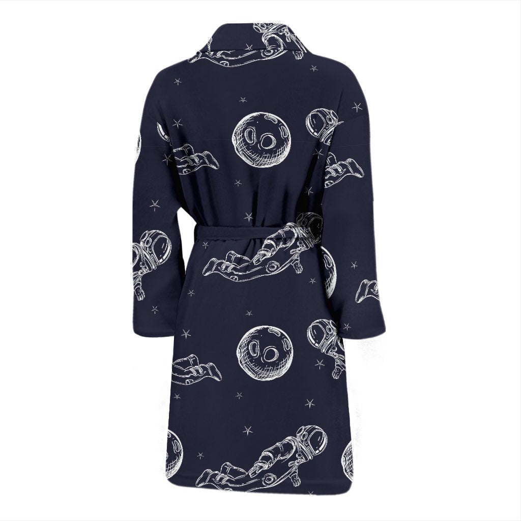 Pattern Print Astronaut Men Long Robe-grizzshop