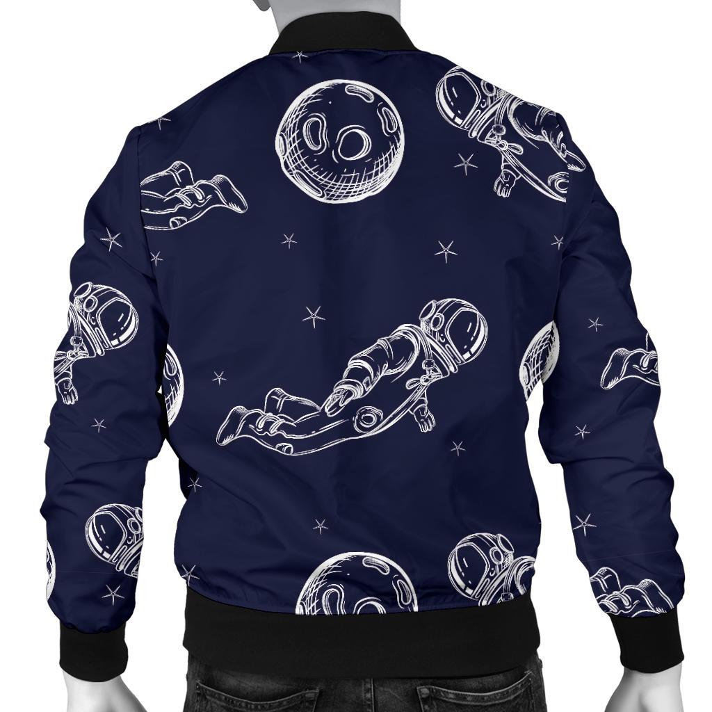 Pattern Print Astronaut Men's Bomber Jacket-grizzshop