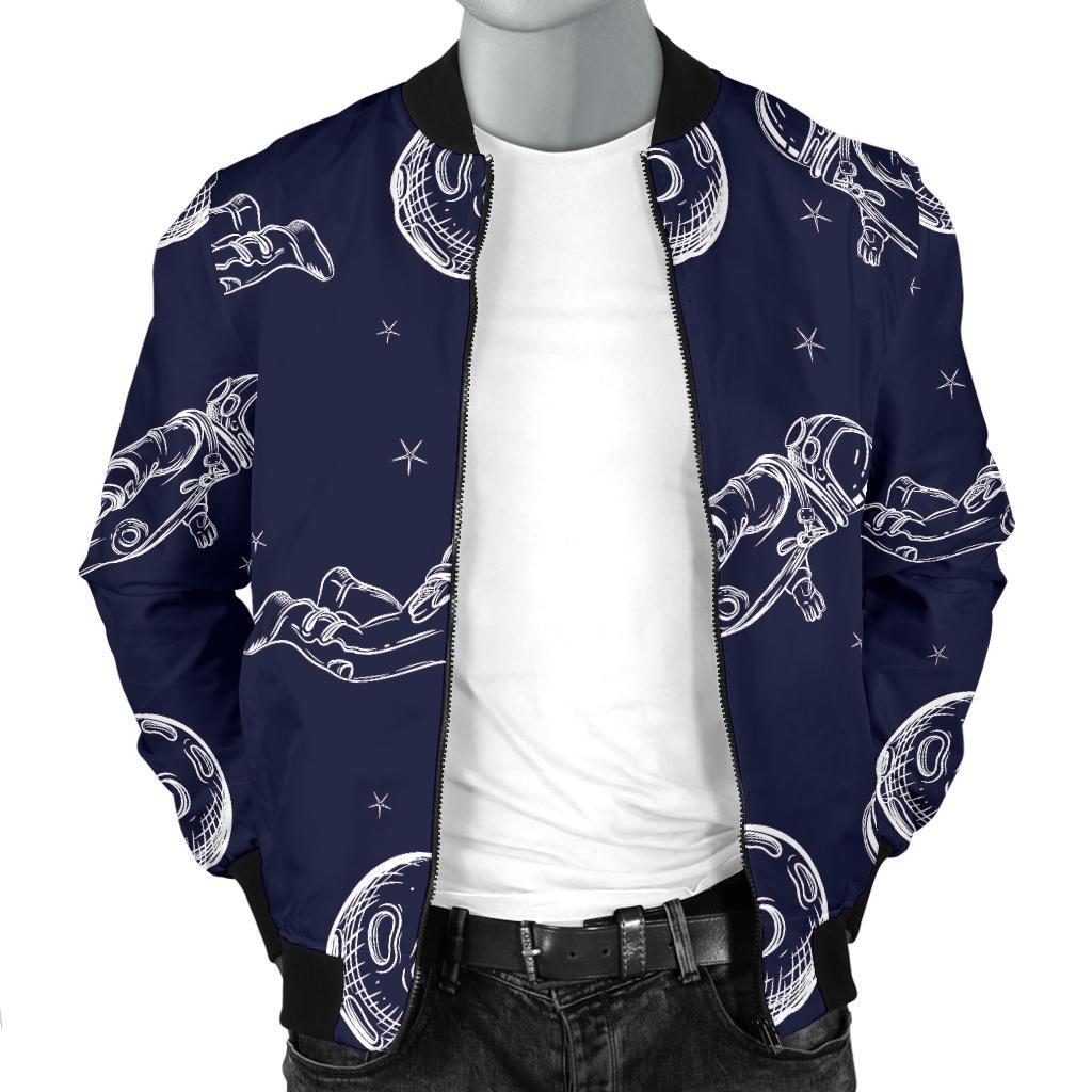 Pattern Print Astronaut Men's Bomber Jacket-grizzshop