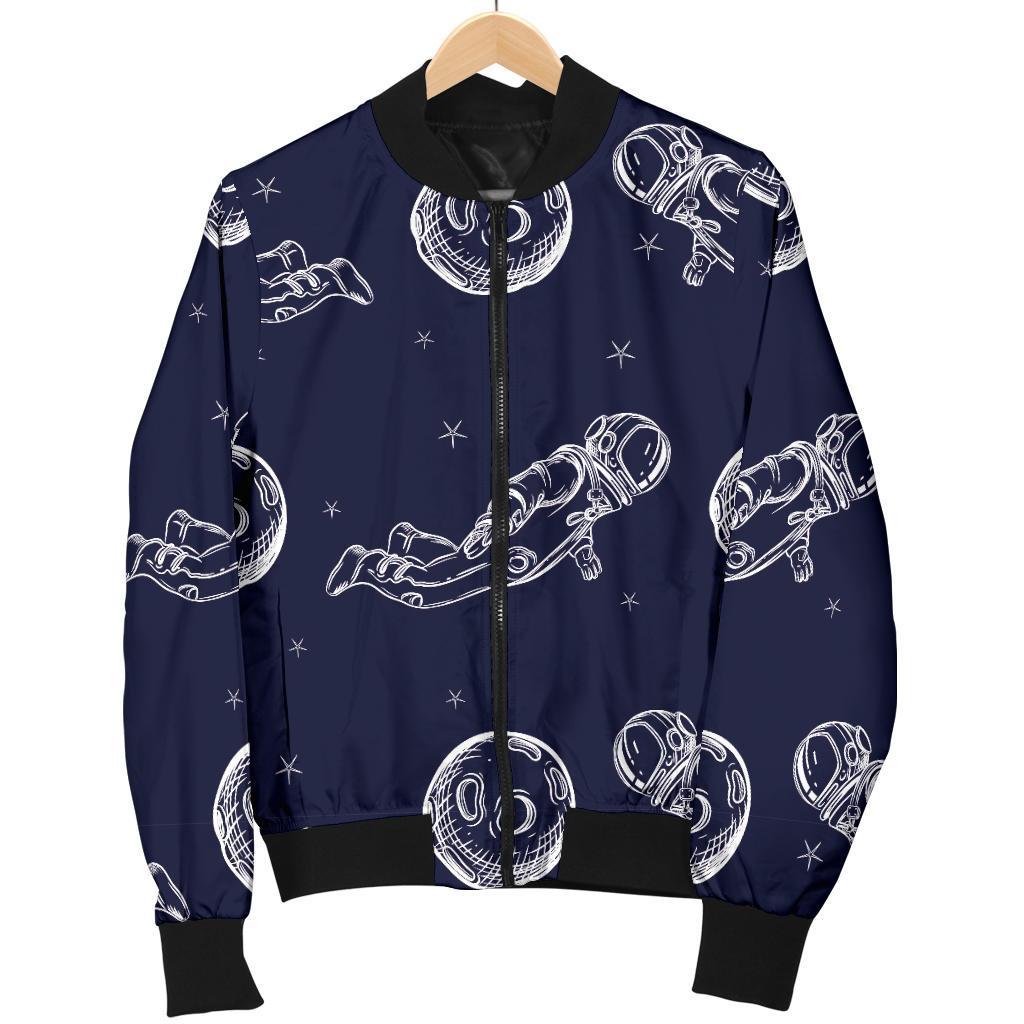 Pattern Print Astronaut Men's Bomber Jacket-grizzshop