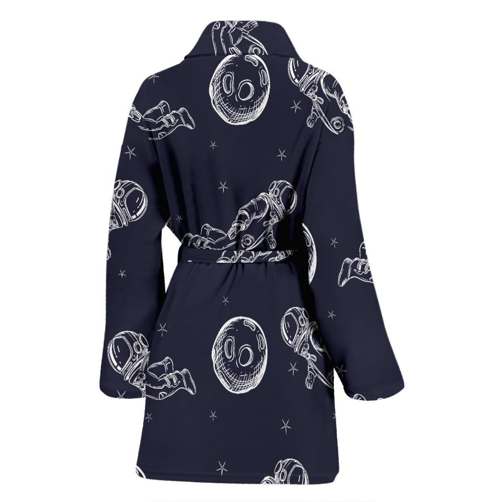 Pattern Print Astronaut Women Long Robe-grizzshop