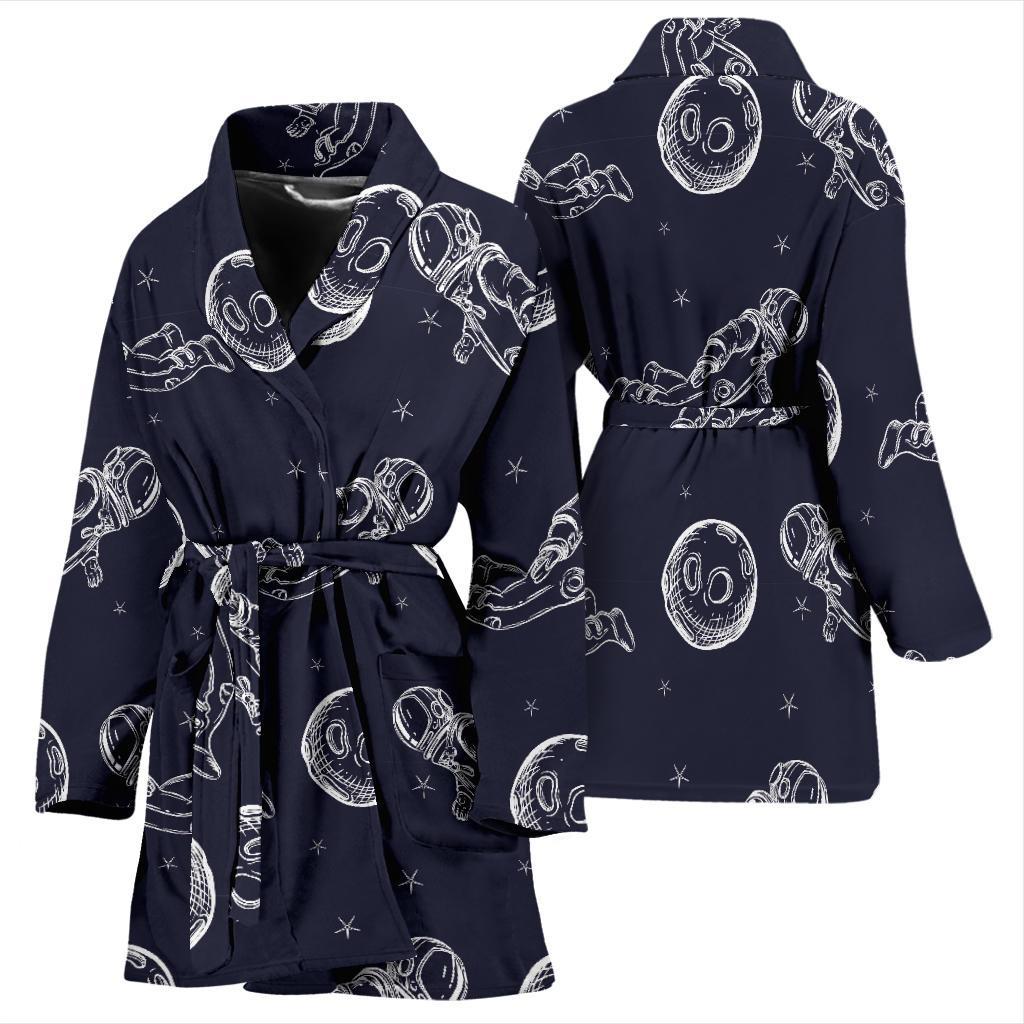 Pattern Print Astronaut Women Long Robe-grizzshop