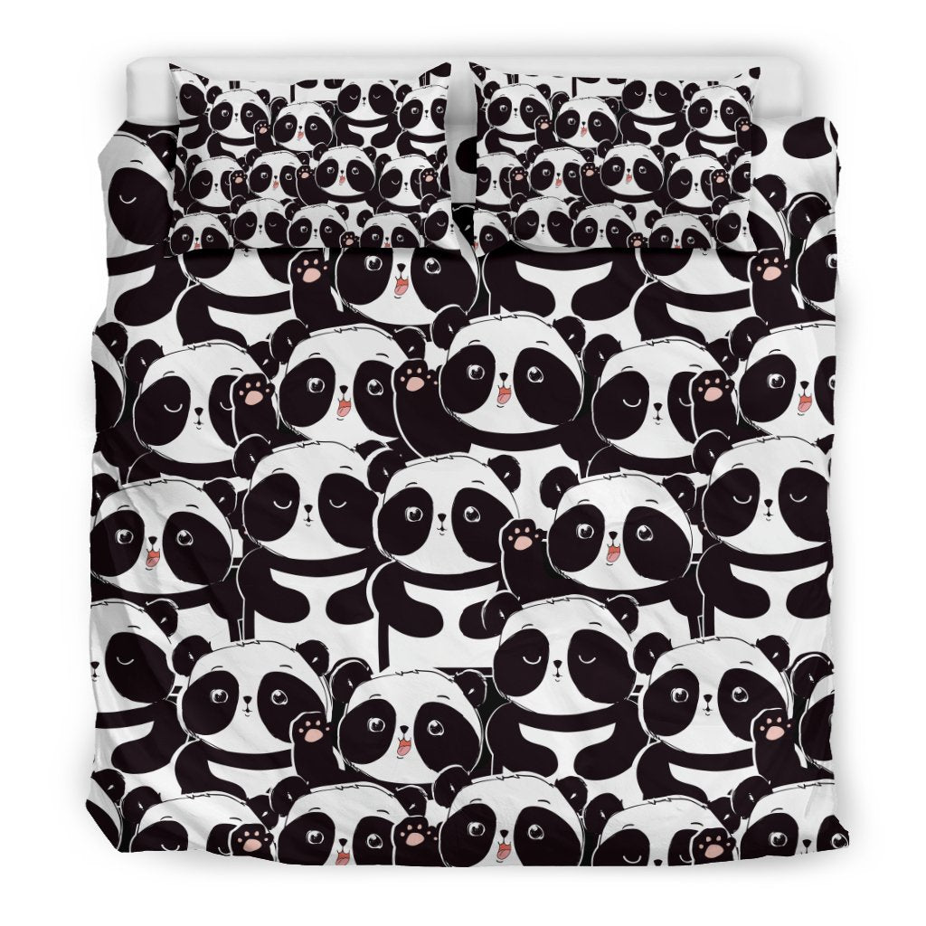 Pattern Print Baby Panda Duvet Cover Bedding Set-grizzshop