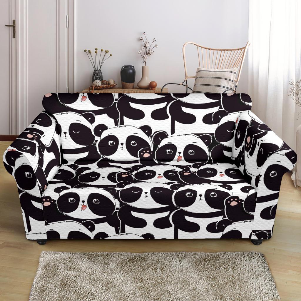 Pattern Print Baby Panda Loveseat Cover-grizzshop