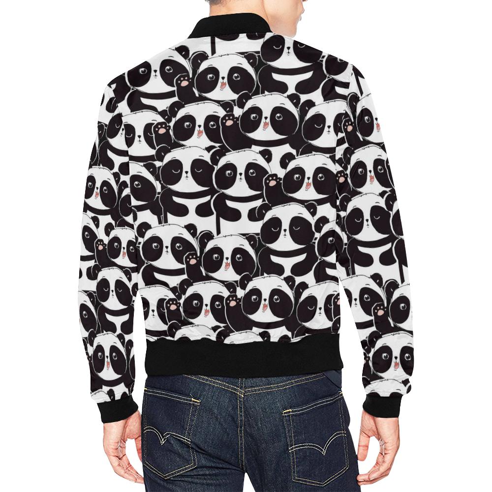 Pattern Print Baby Panda Men's Bomber Jacket-grizzshop