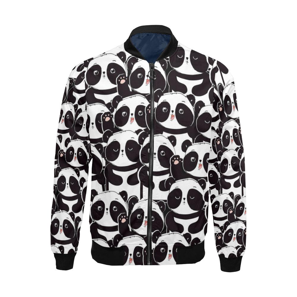 Pattern Print Baby Panda Men's Bomber Jacket-grizzshop