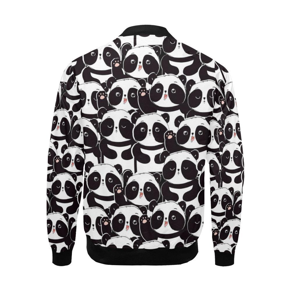 Pattern Print Baby Panda Men's Bomber Jacket-grizzshop