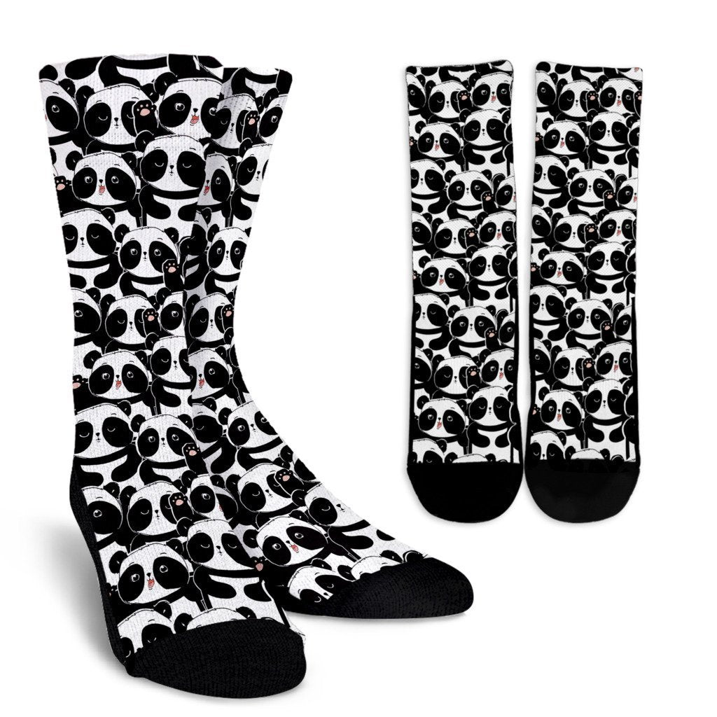 Pattern Print Baby Panda Unisex Crew Socks-grizzshop