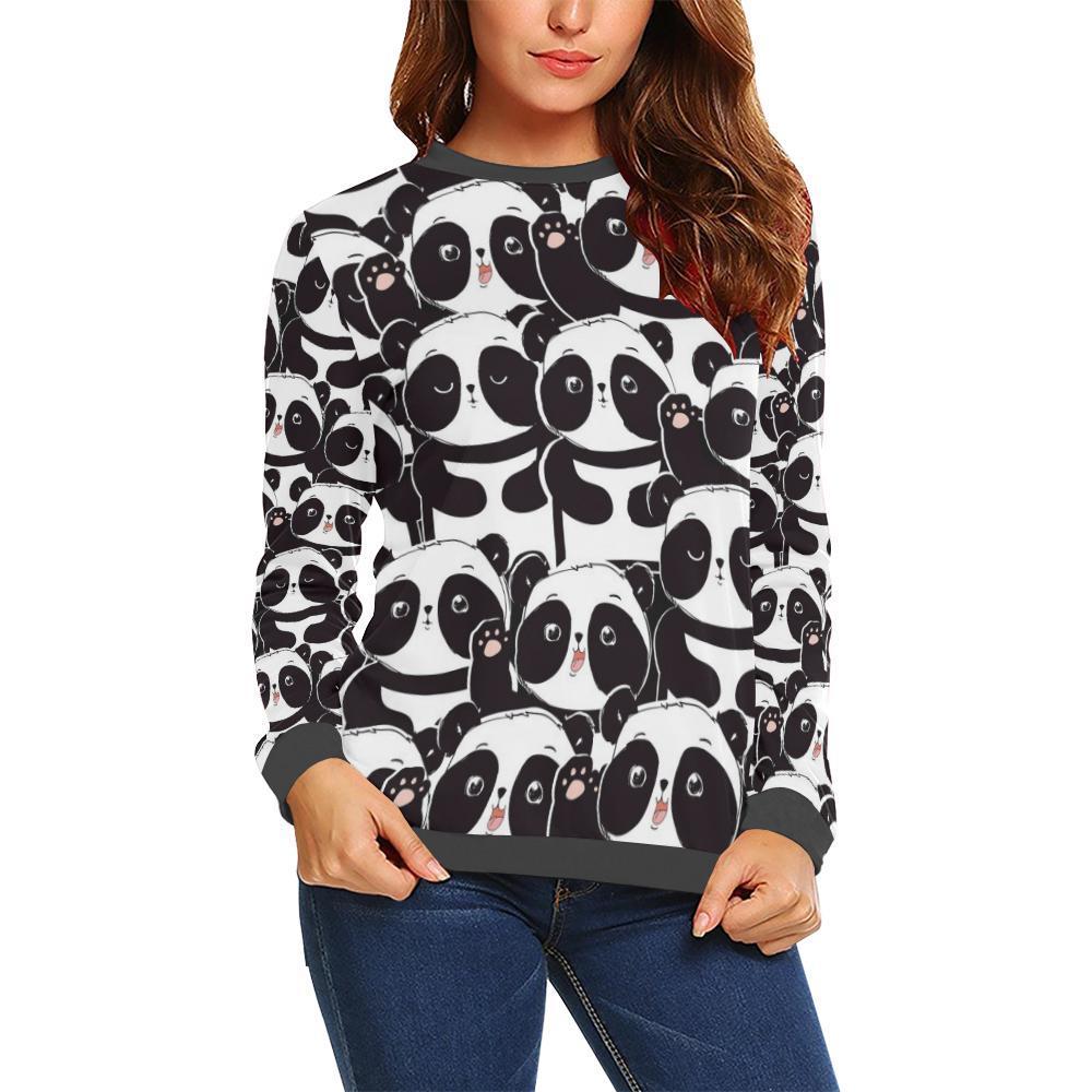 Pattern Print Baby Panda Women's Sweatshirt-grizzshop