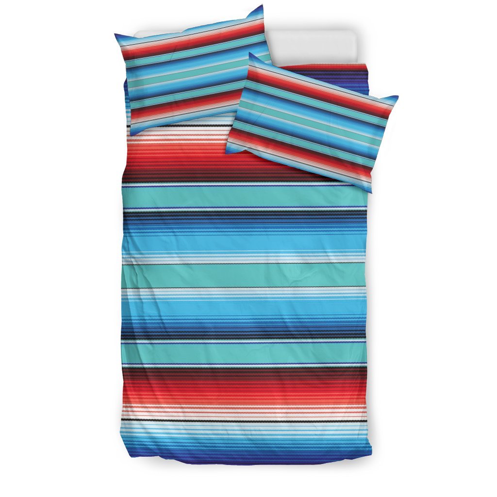 Pattern Print Baja Mexican Blanket Serape Duvet Cover Bedding Set-grizzshop