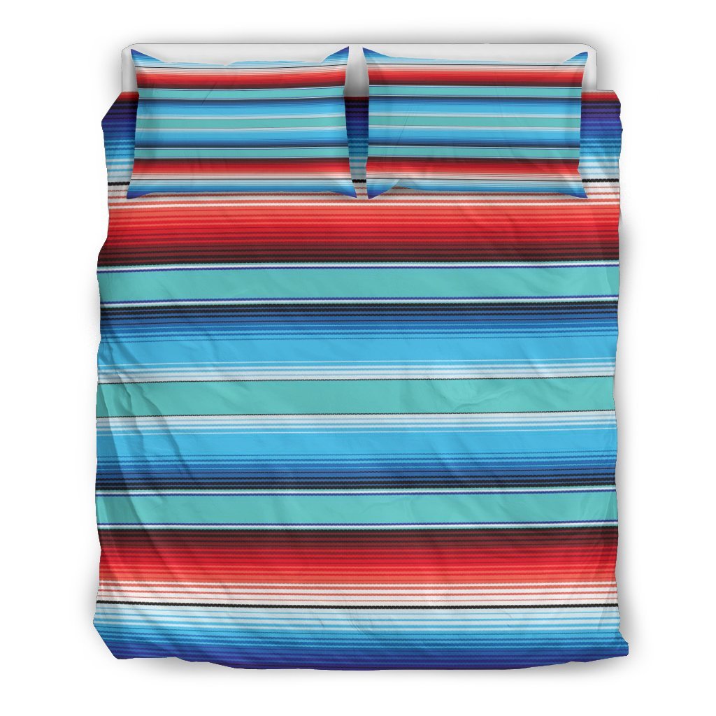 Pattern Print Baja Mexican Blanket Serape Duvet Cover Bedding Set-grizzshop