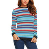 Pattern Print Baja Mexican Blanket Serape Women Crewneck Sweatshirt-grizzshop