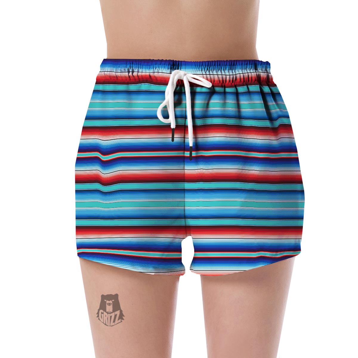 Pattern Print Baja Mexican Blanket Serape Women's Shorts-grizzshop