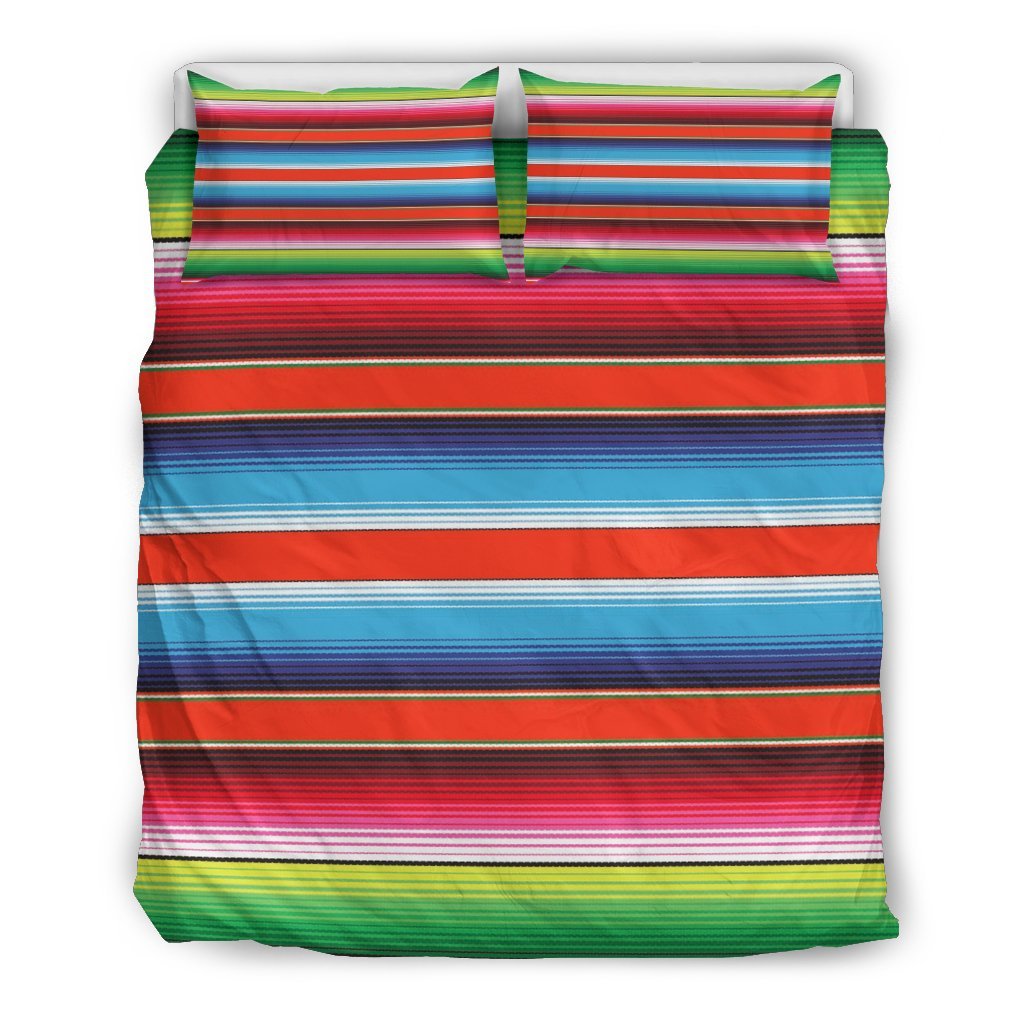 Pattern Print Baja Serape Mexican Blanket Duvet Cover Bedding Set-grizzshop