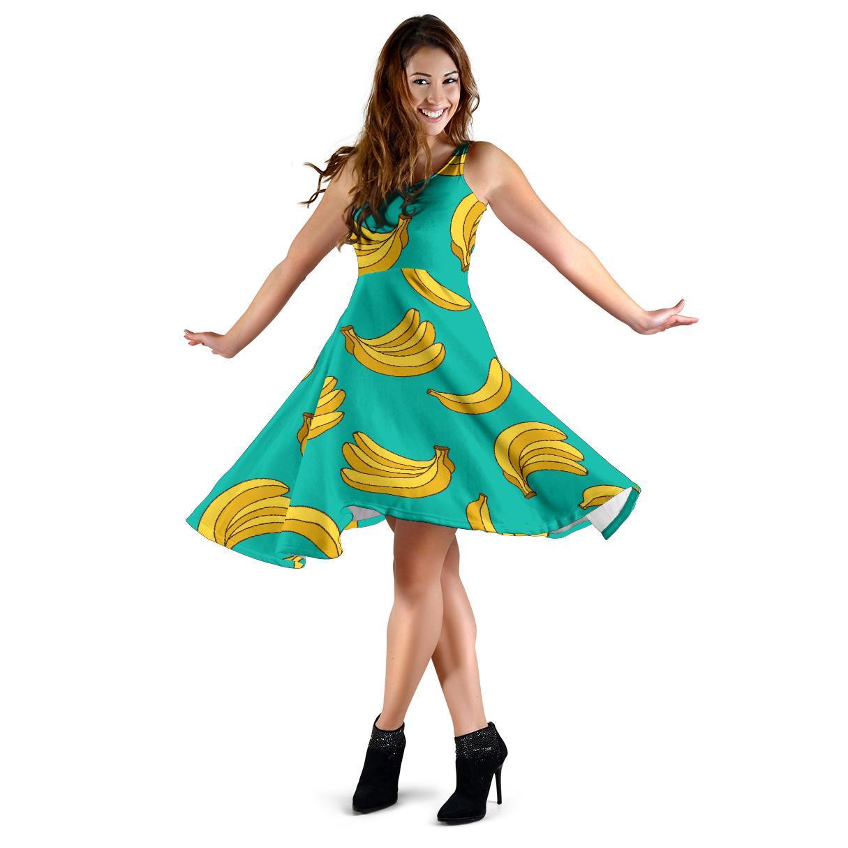 Pattern Print Banana Dress-grizzshop