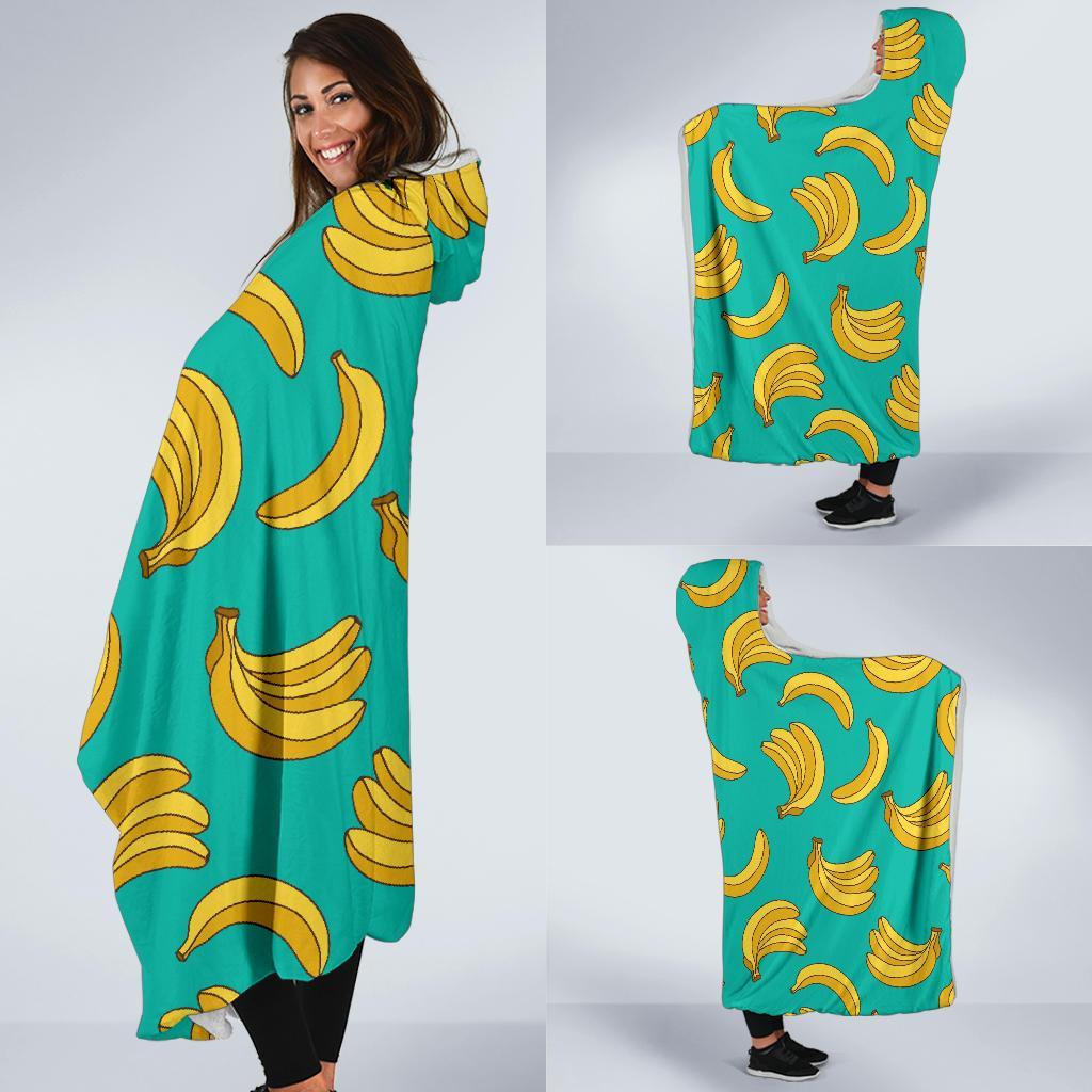 Pattern Print Banana Hooded Blanket-grizzshop