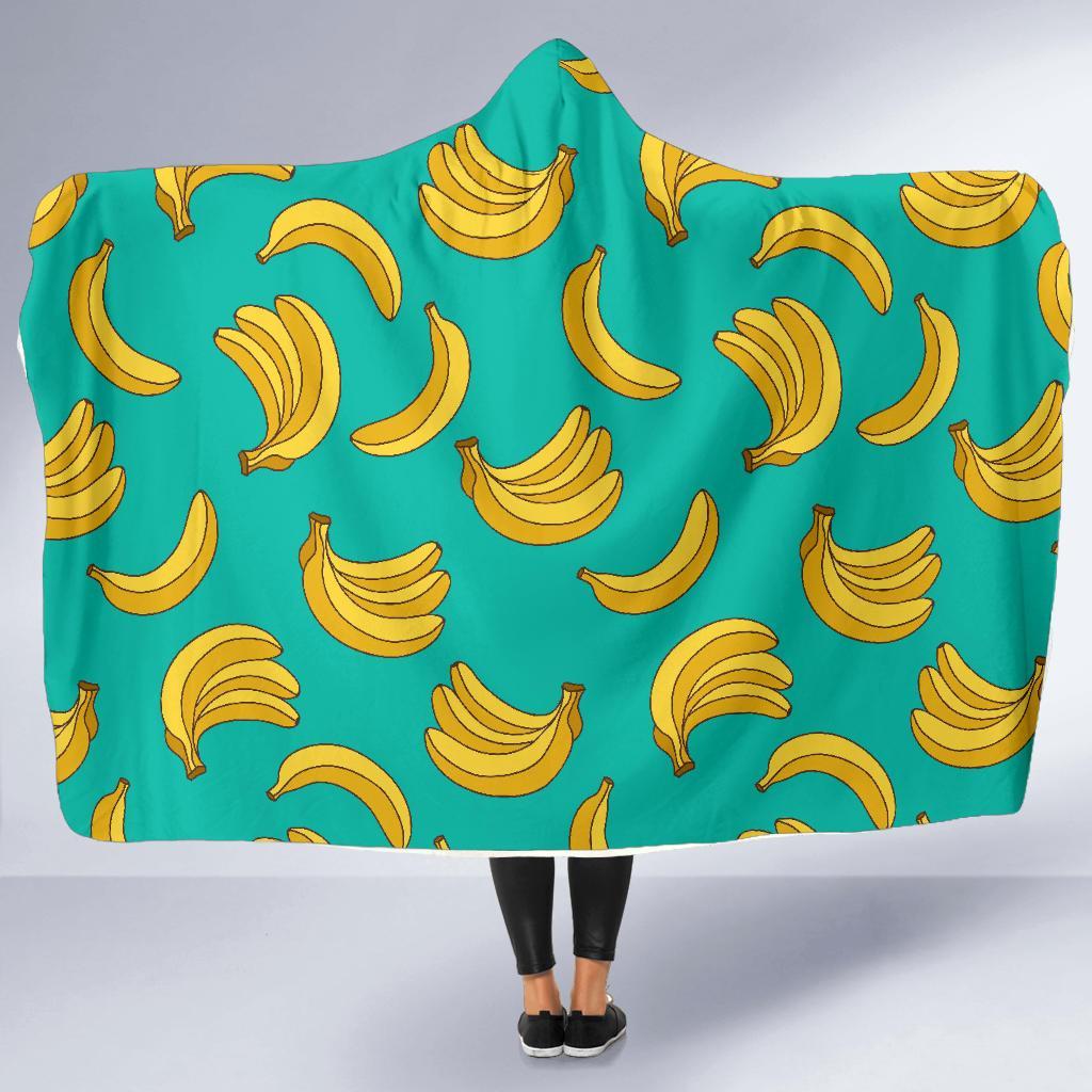 Pattern Print Banana Hooded Blanket-grizzshop