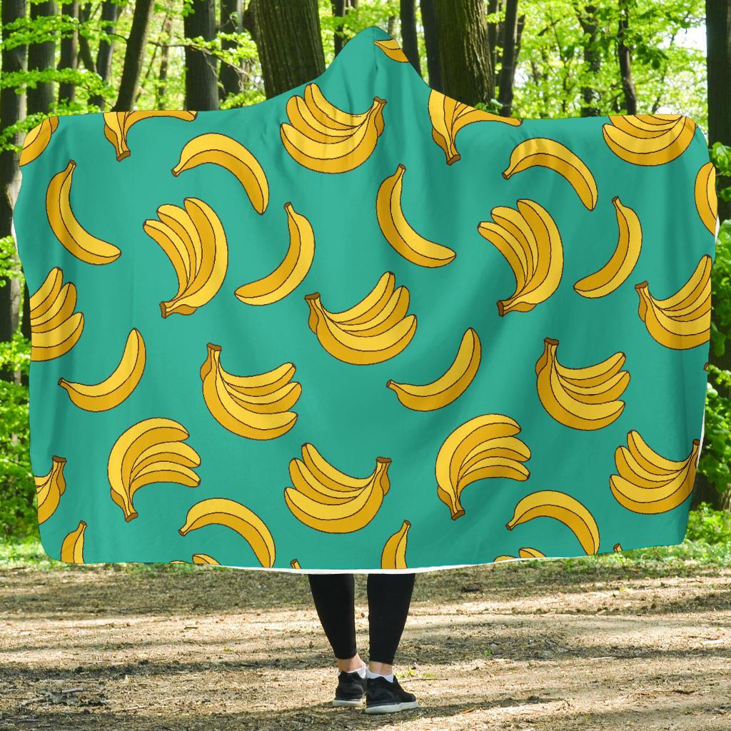 Pattern Print Banana Hooded Blanket-grizzshop