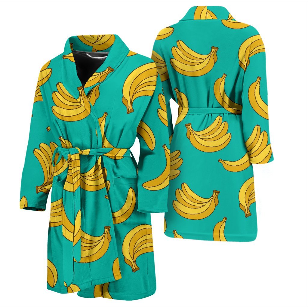 Pattern Print Banana Men Long Robe-grizzshop