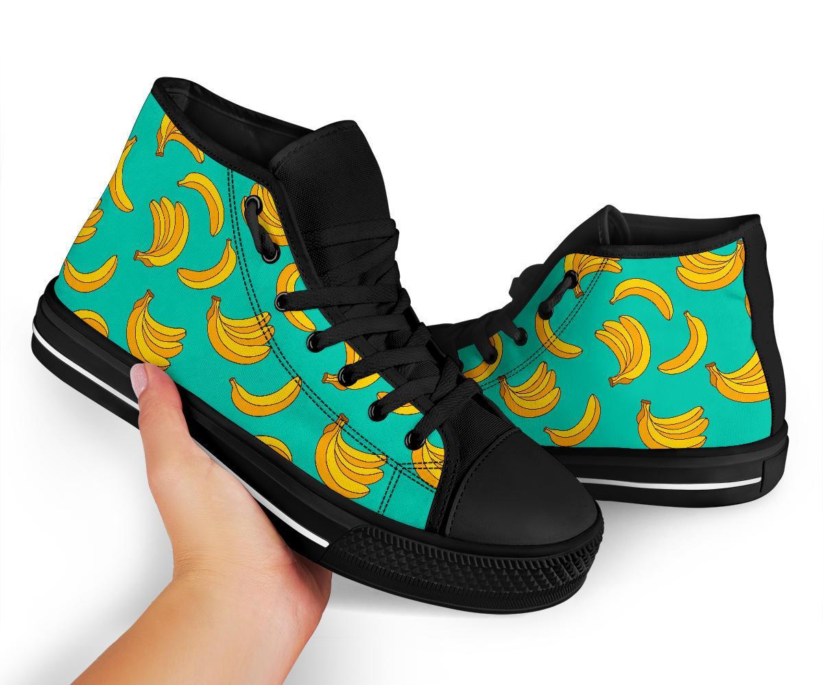 Pattern Print Banana Men Women's High Top Shoes-grizzshop